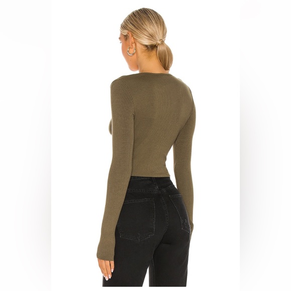 The Range Green Long Sleeved Cropped Top - Picture 6 of 9